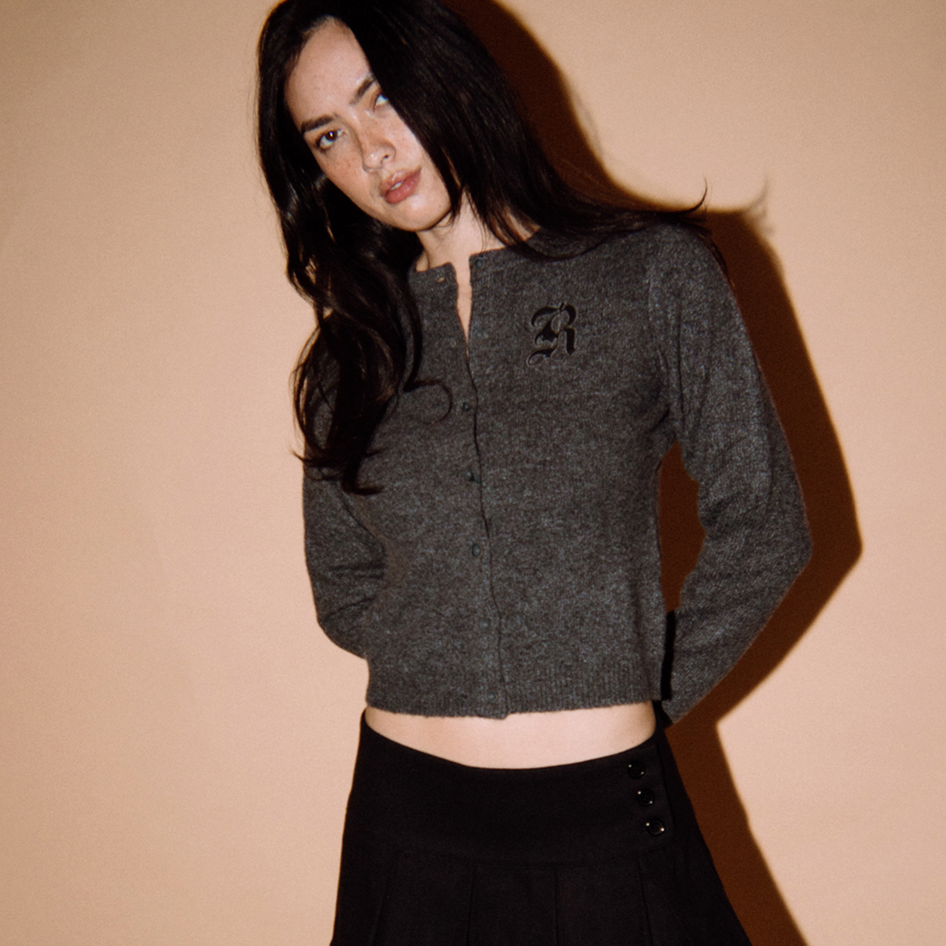 Sweater Academy Cardigan Charcoal/Marle