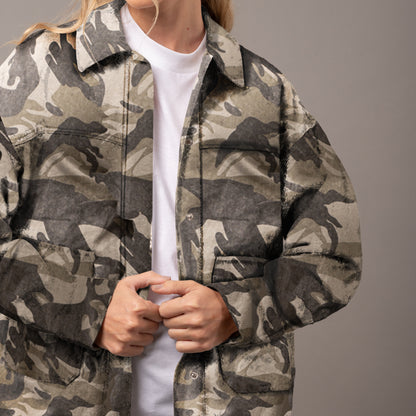Camisa Ml Camo Mile Oversize Abbey Stone