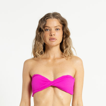 Bikini Alto Sandalwood Bandeau Twist Fuchsia