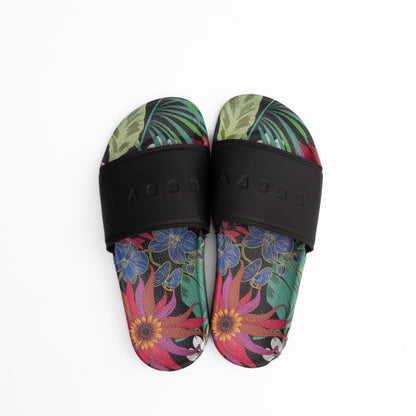 Ojotas Rusty Black Beach Palm Slide Girls Black