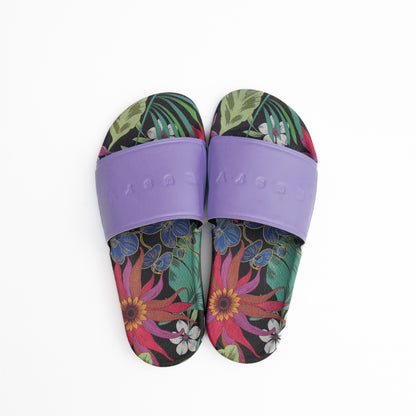 Ojotas Rusty Black Beach Palm Slide Girls Lilac