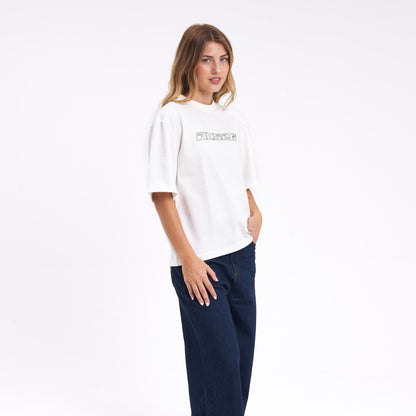 Remera Essential Crop Boxy Fit Off White