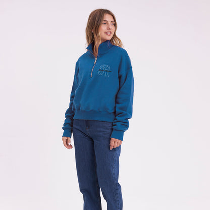 Buzo Bind Me Up Zip Atlantic Blue