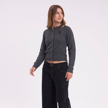 Sweater Academy Cardigan Charcoal/Marle