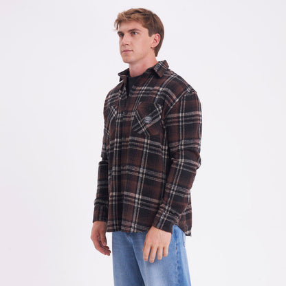 Camisa Fade Away Flannel Brown