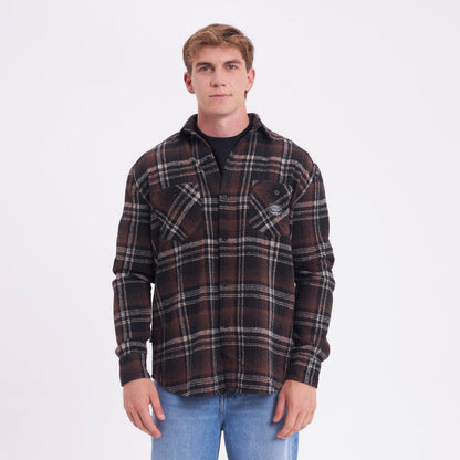 Camisa Fade Away Flannel Brown