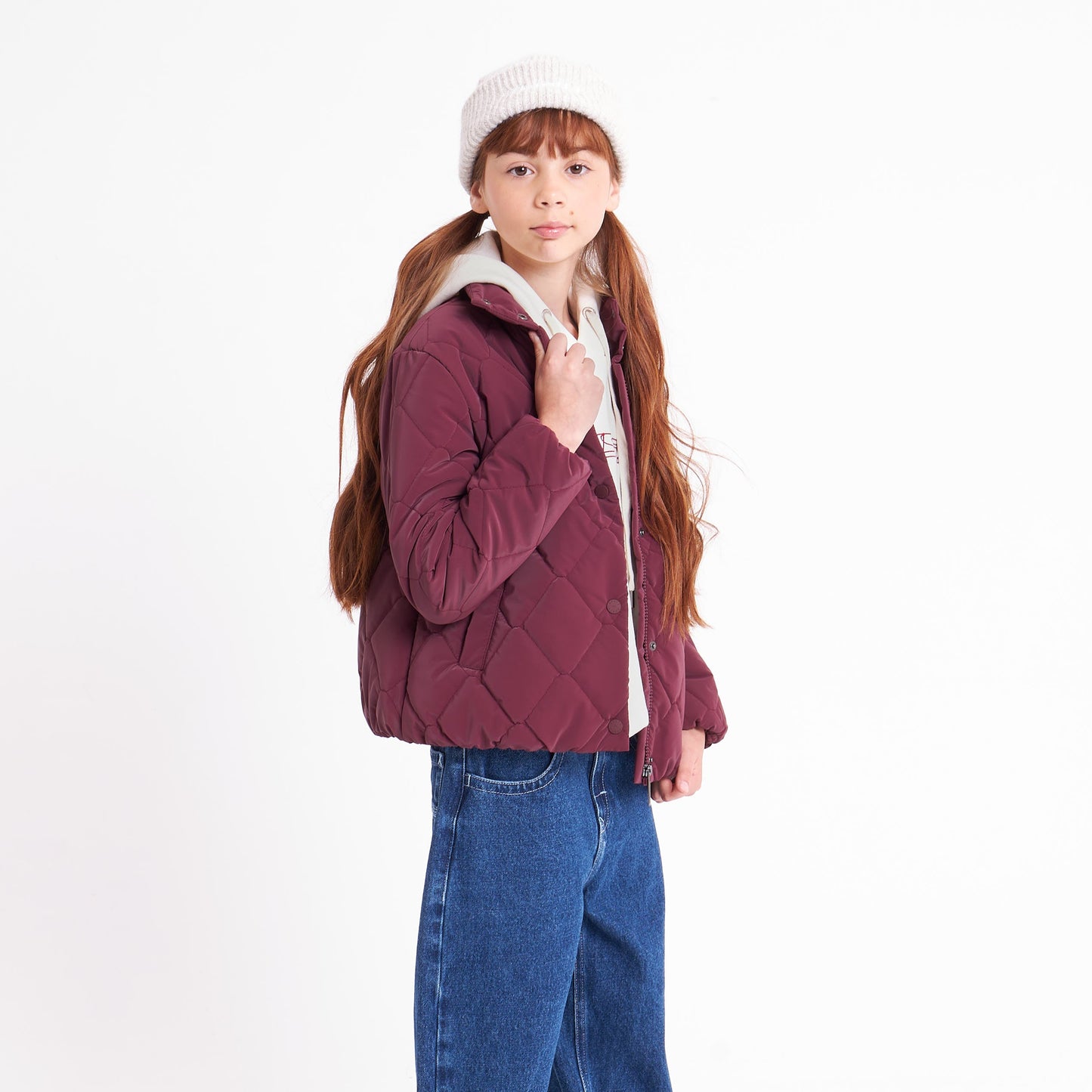 Campera Abrigo Ange Coat Girls Burgundy