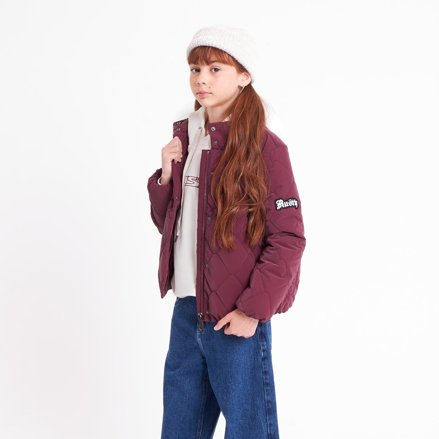 Campera Abrigo Ange Coat Girls Burgundy