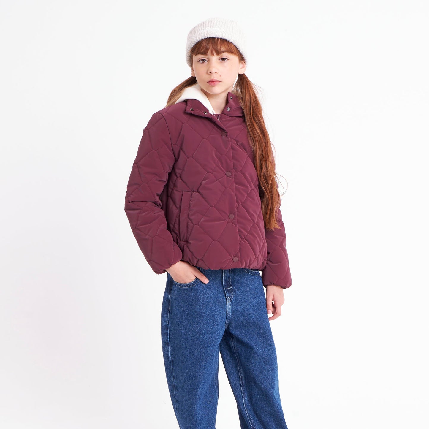 Campera Abrigo Ange Coat Girls Burgundy