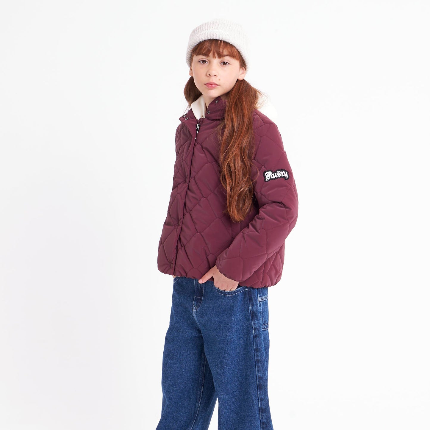 Campera Abrigo Ange Coat Girls Burgundy