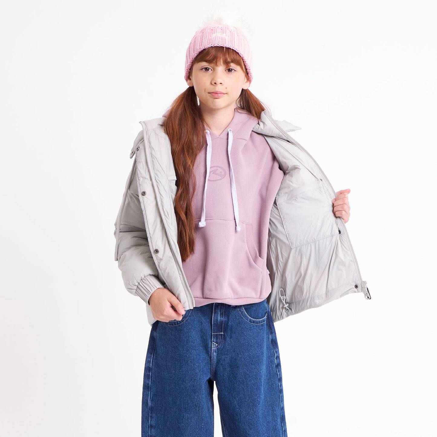 Campera Abrigo Shallow Coat Girls Mirage Gray