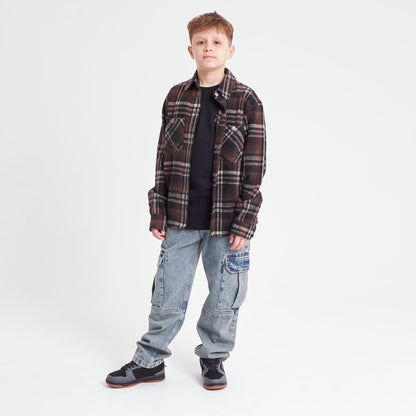 Camisa Fade Away Flannel Junior Brown