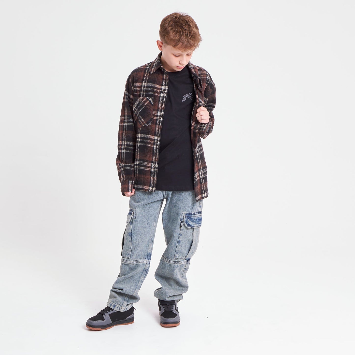 Camisa Fade Away Flannel Junior Brown