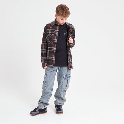 Camisa Fade Away Flannel Junior Brown