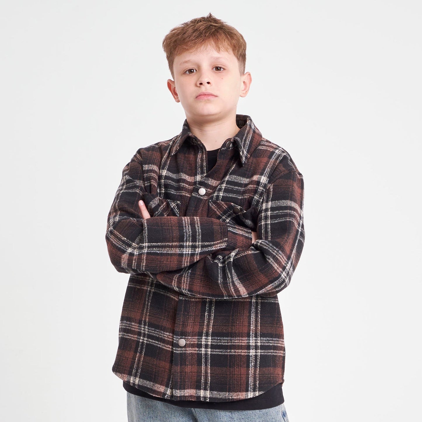 Camisa Fade Away Flannel Junior Brown