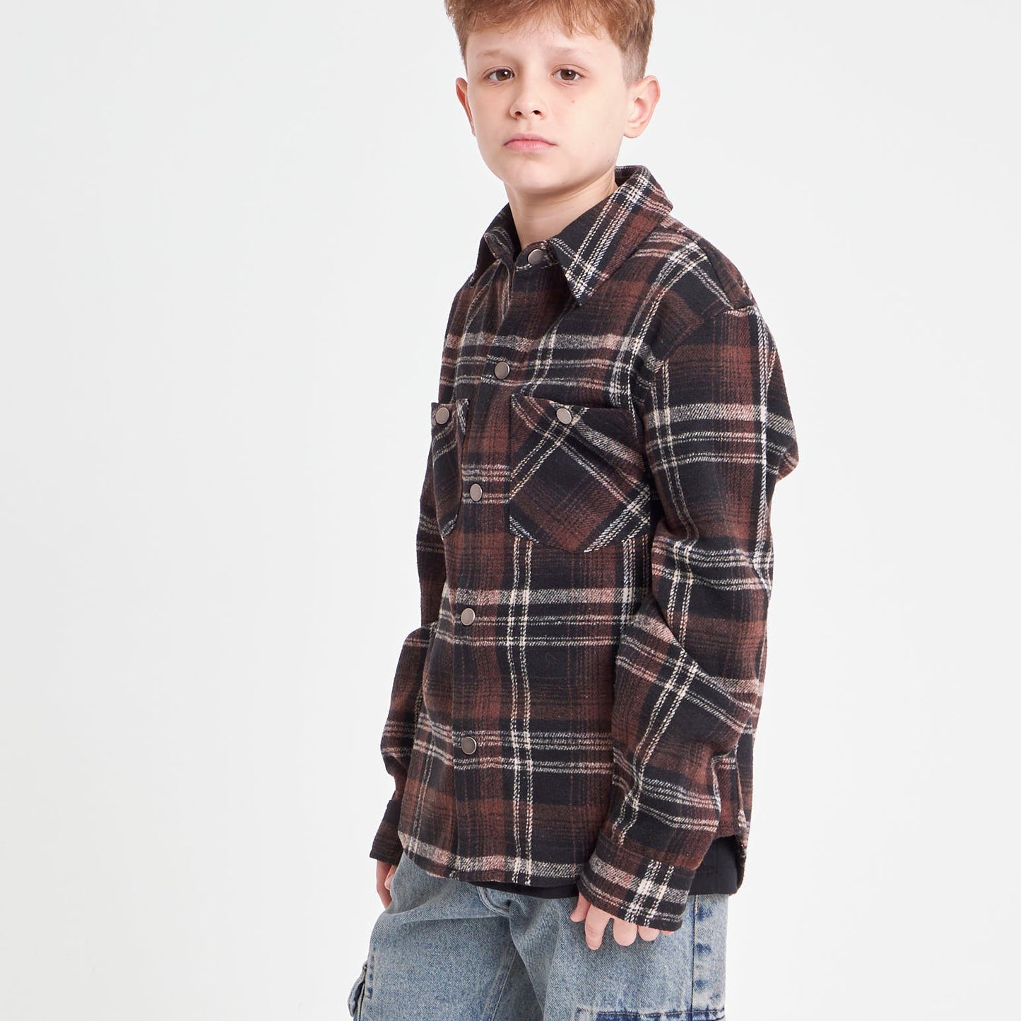 Camisa Fade Away Flannel Junior Brown