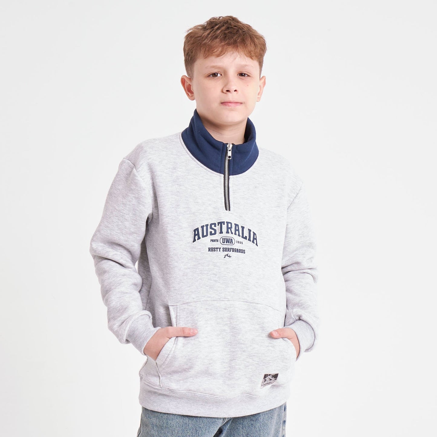 Buzo Australian 1/4 Zip Junior White Marle