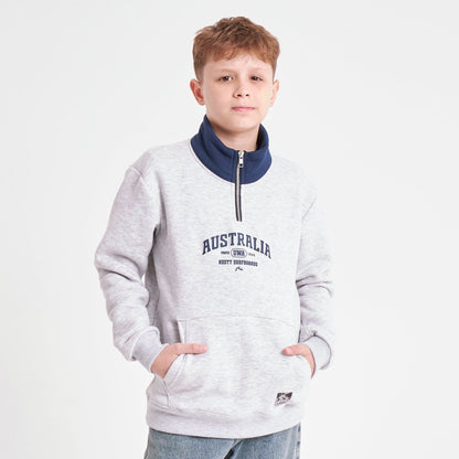 Buzo Australian 1/4 Zip Junior White Marle