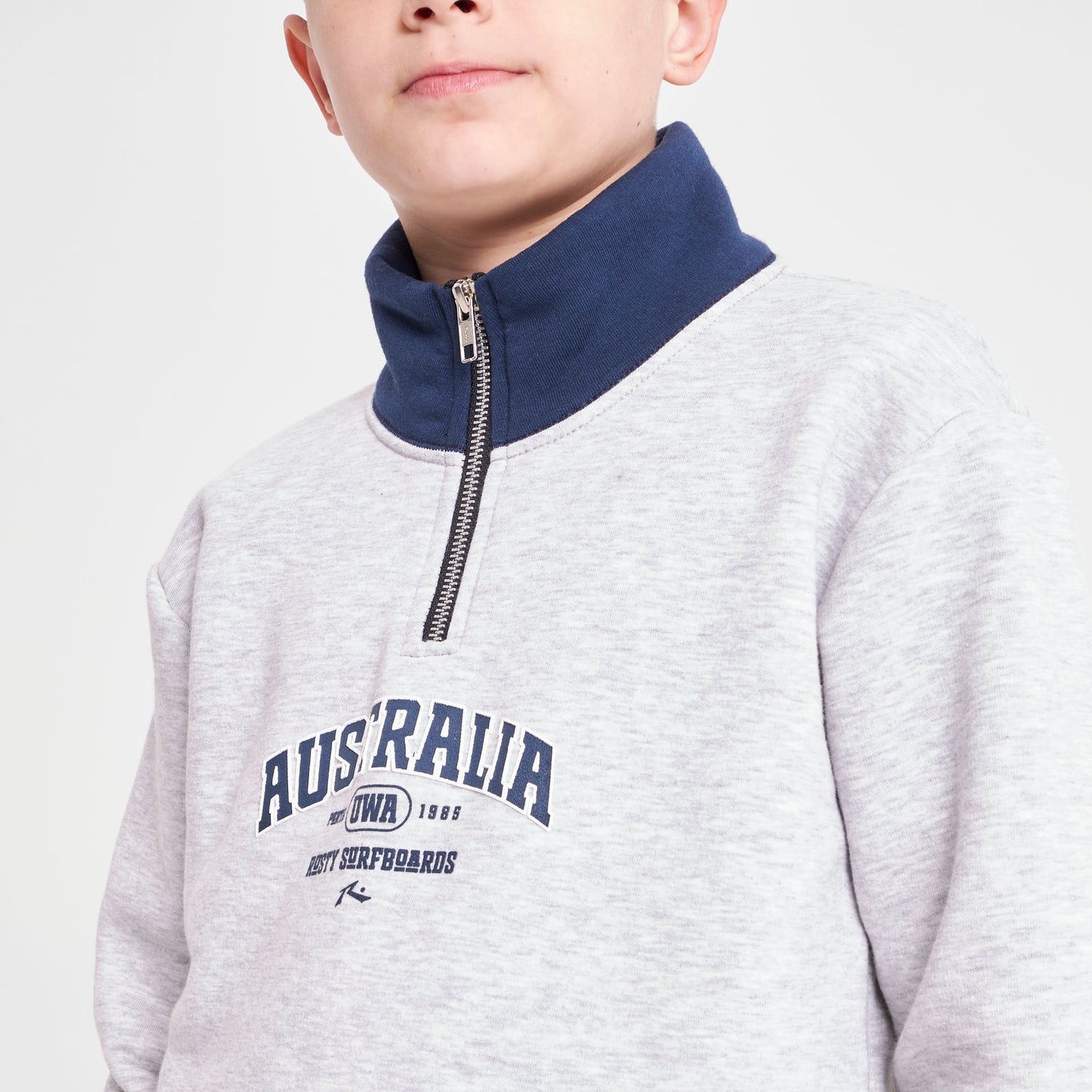 Buzo Australian 1/4 Zip Junior White Marle
