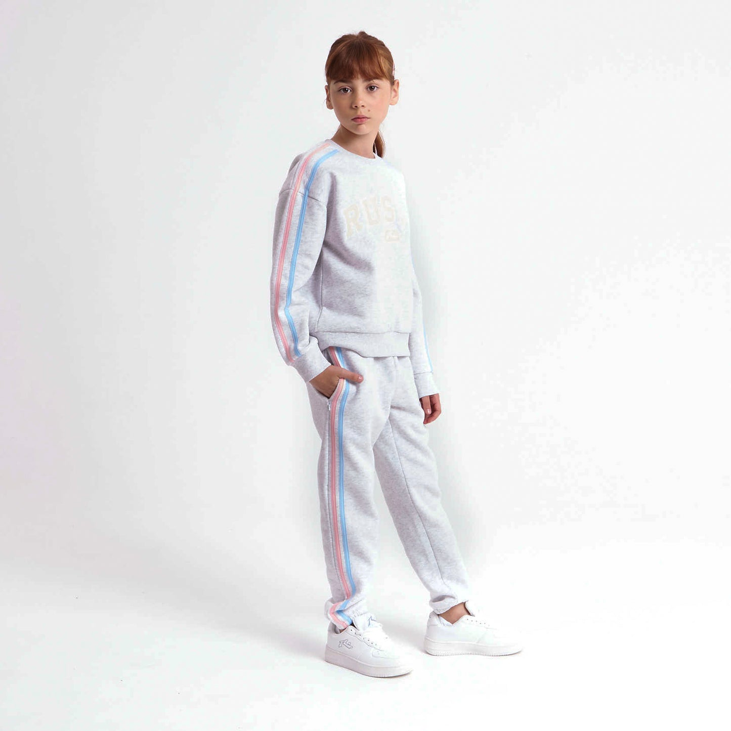 Jogging Girls Team Varsity Cuff Ecru Marle