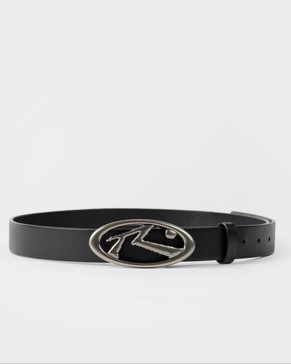 Cinturon R Dot Buckle Leather Belt Men Black