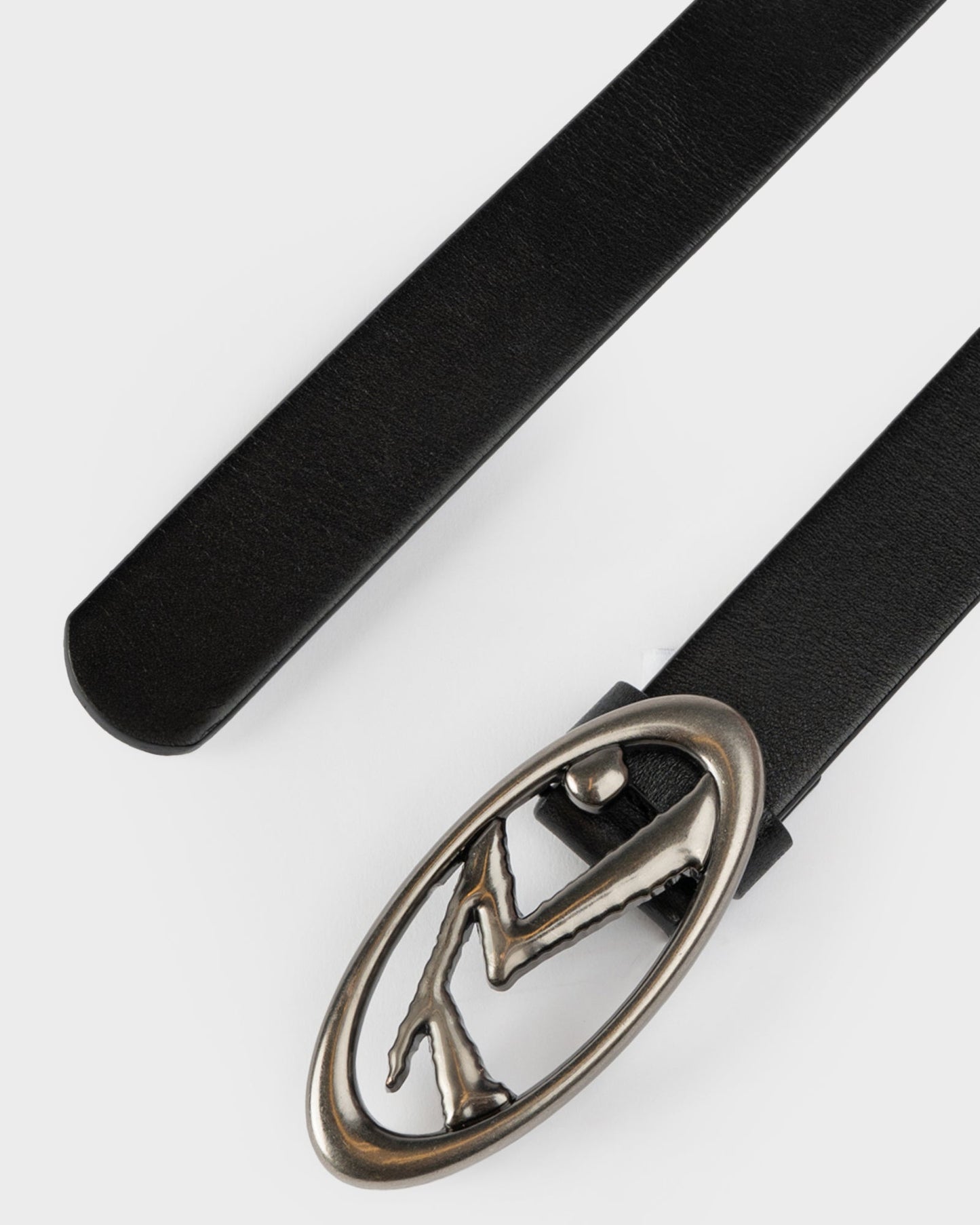 Cinturon R Dot Buckle Leather Belt* Black
