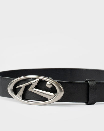 Cinturon R Dot Buckle Leather Belt* Black
