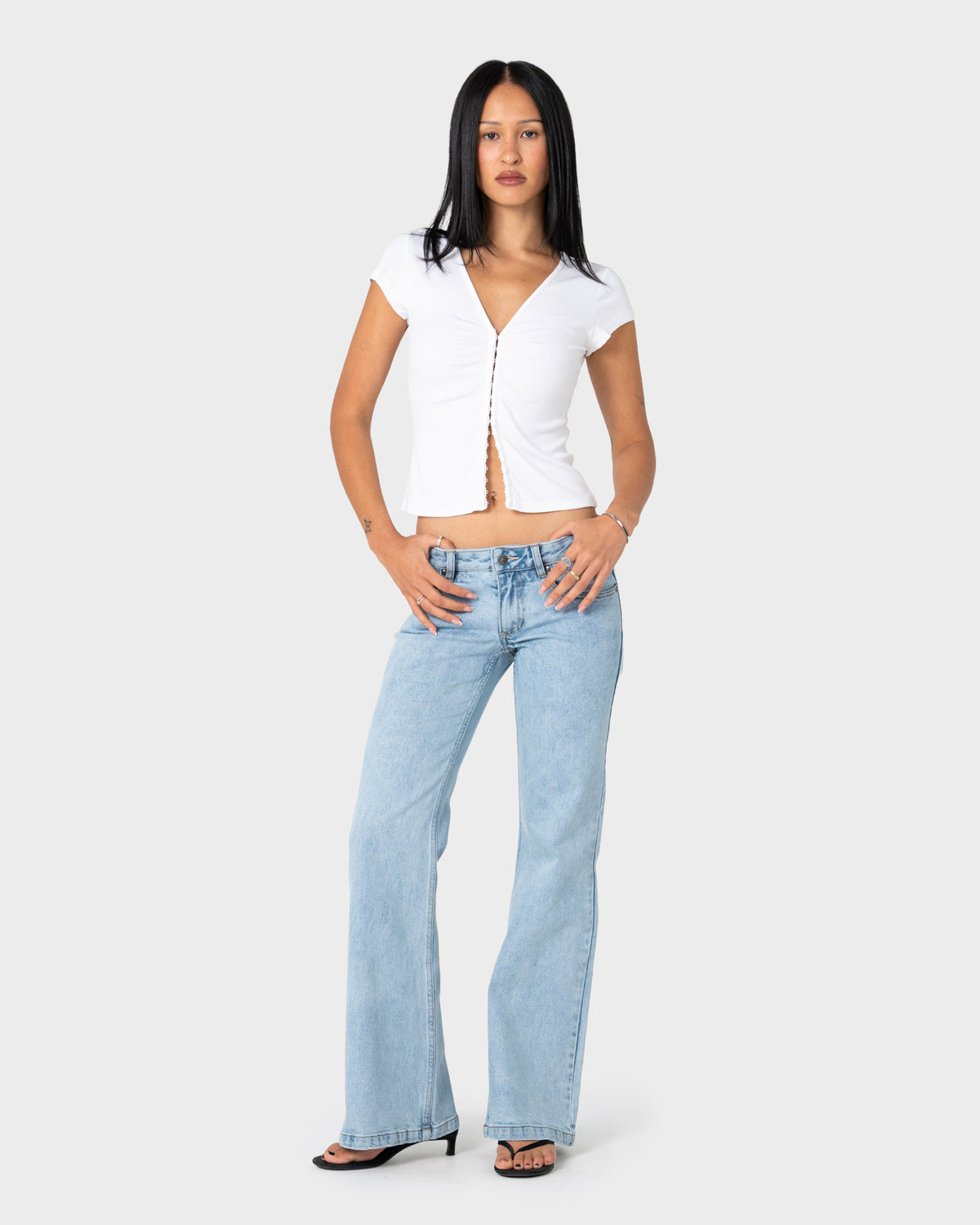 Fashion Top Im Hooked Cap Sleeve White