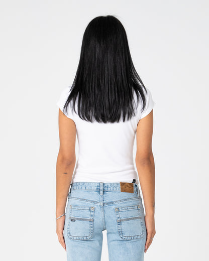 Fashion Top Im Hooked Cap Sleeve White