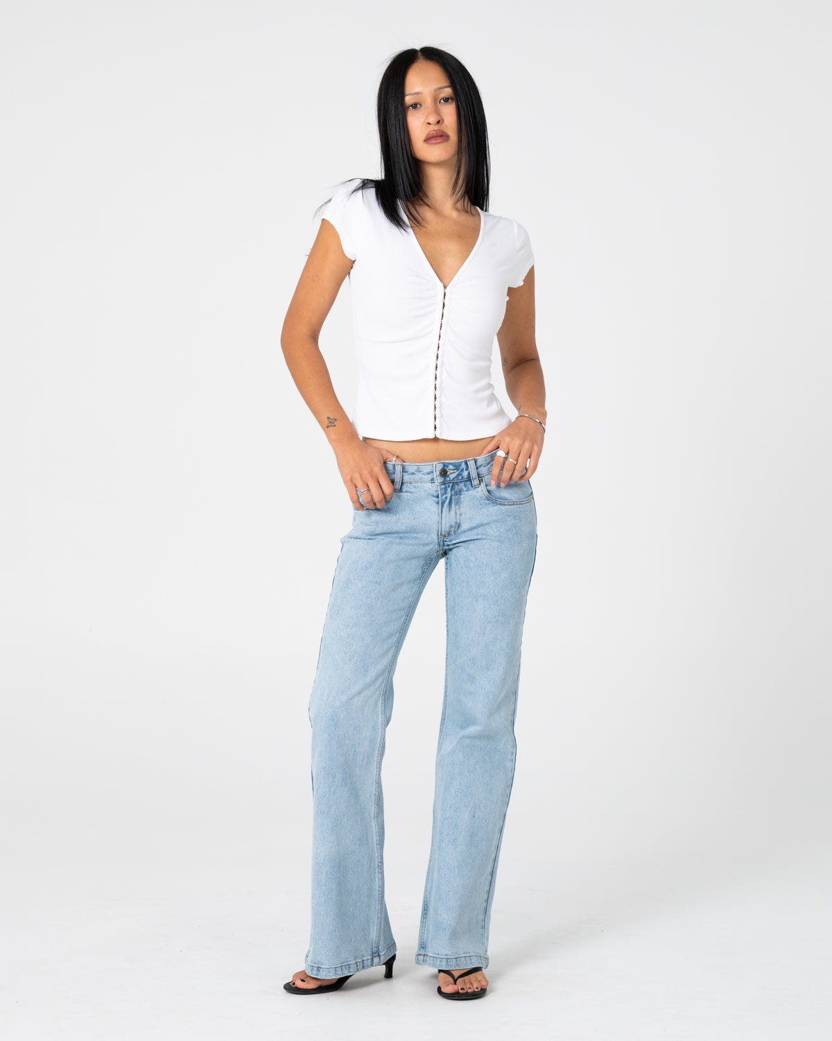 Fashion Top Im Hooked Cap Sleeve White