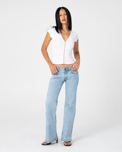 Fashion Top Im Hooked Cap Sleeve White