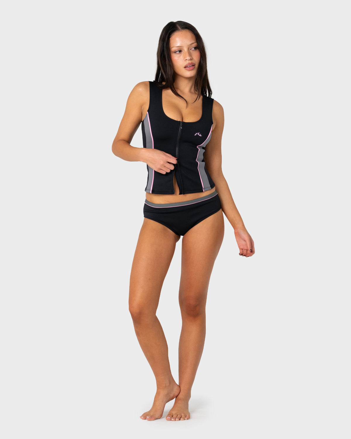 Bikini Farrah Booty Bikini Bottom Black/Pink