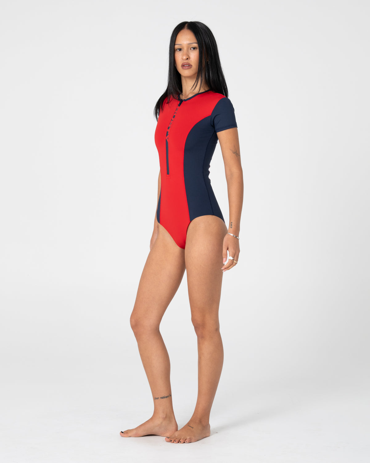 Enterito Dirt Rider S/S Surf Suit Red/Navy