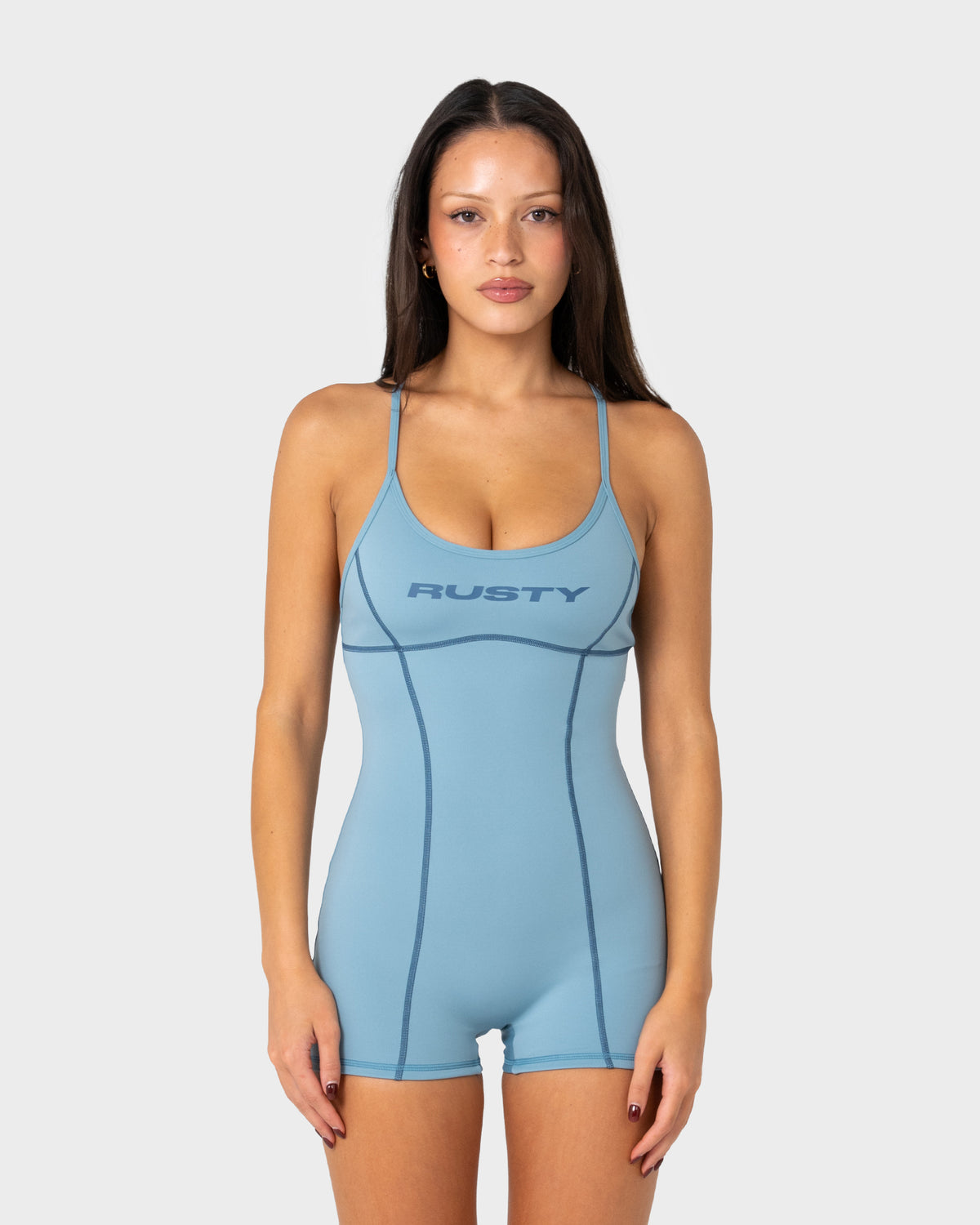 Bikini Low-Key Romper One Piece Smoke Blue