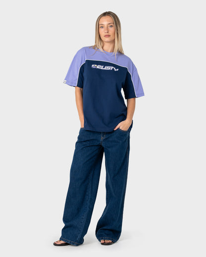 Remera Archived Ops Oversize Short Sleeve Navy/Mulberry Purple