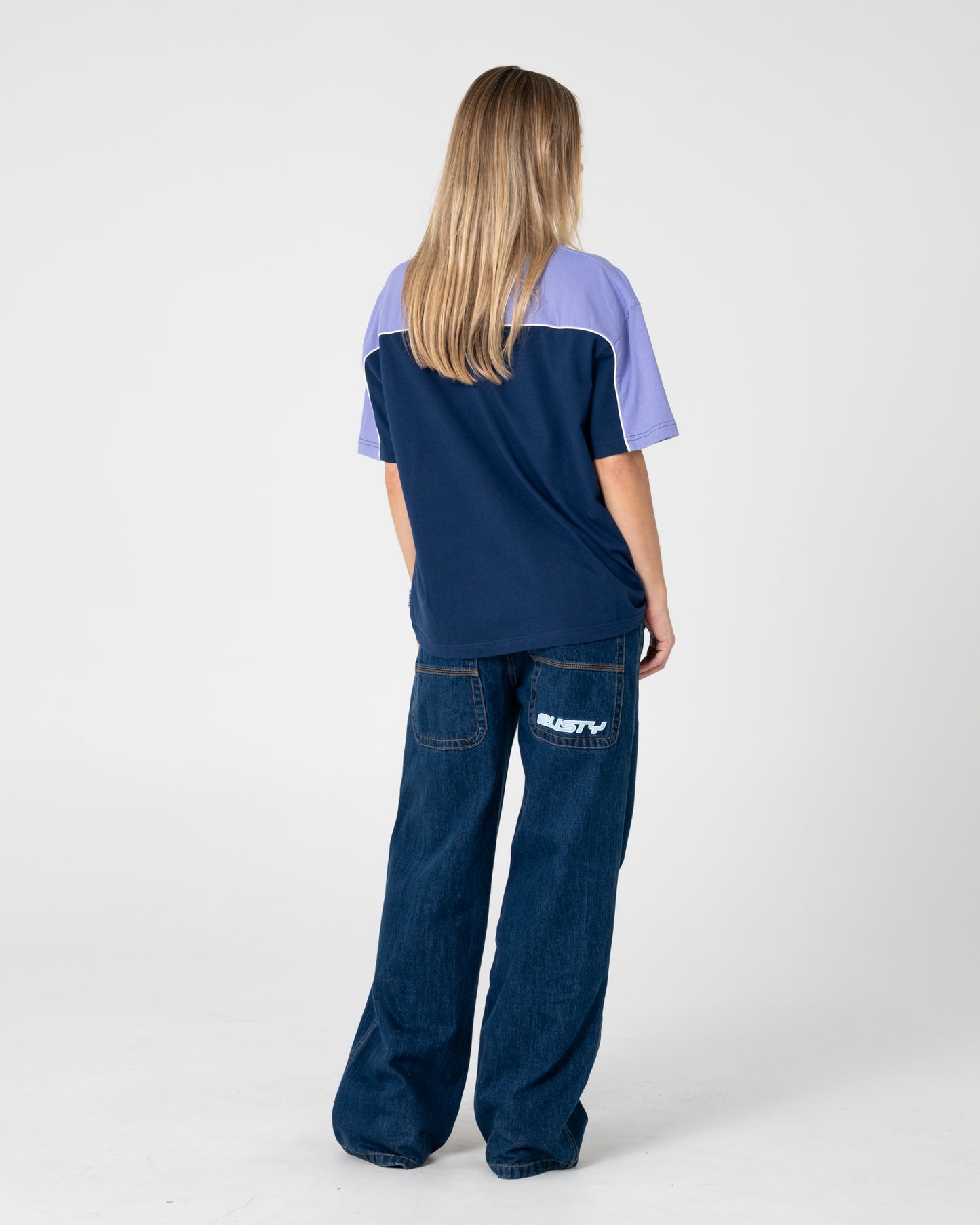 Remera Archived Ops Oversize Short Sleeve Navy/Mulberry Purple