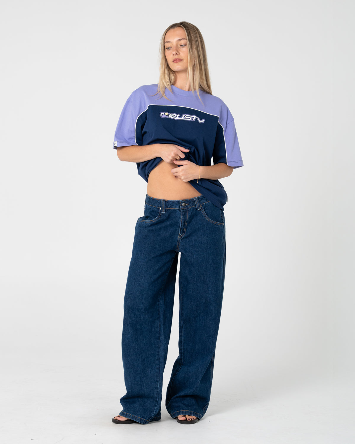 Remera Archived Ops Oversize Short Sleeve Navy/Mulberry Purple