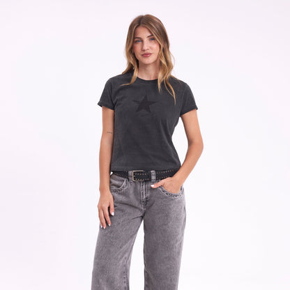 Remera Scrappy Relaxed Mini Washed Black