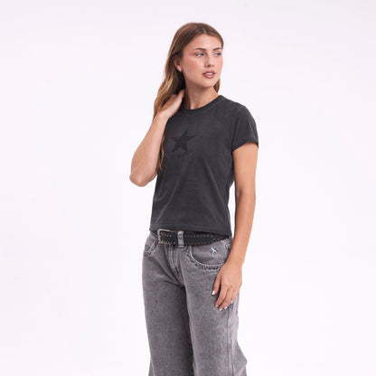 Remera Scrappy Relaxed Mini Washed Black
