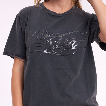 Remera Script Diddy Relaxed Washed Black