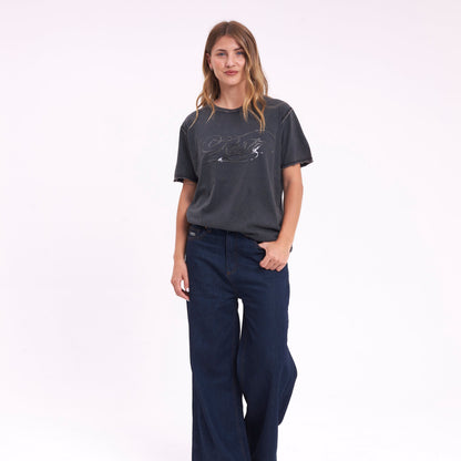 Remera Script Diddy Relaxed Washed Black