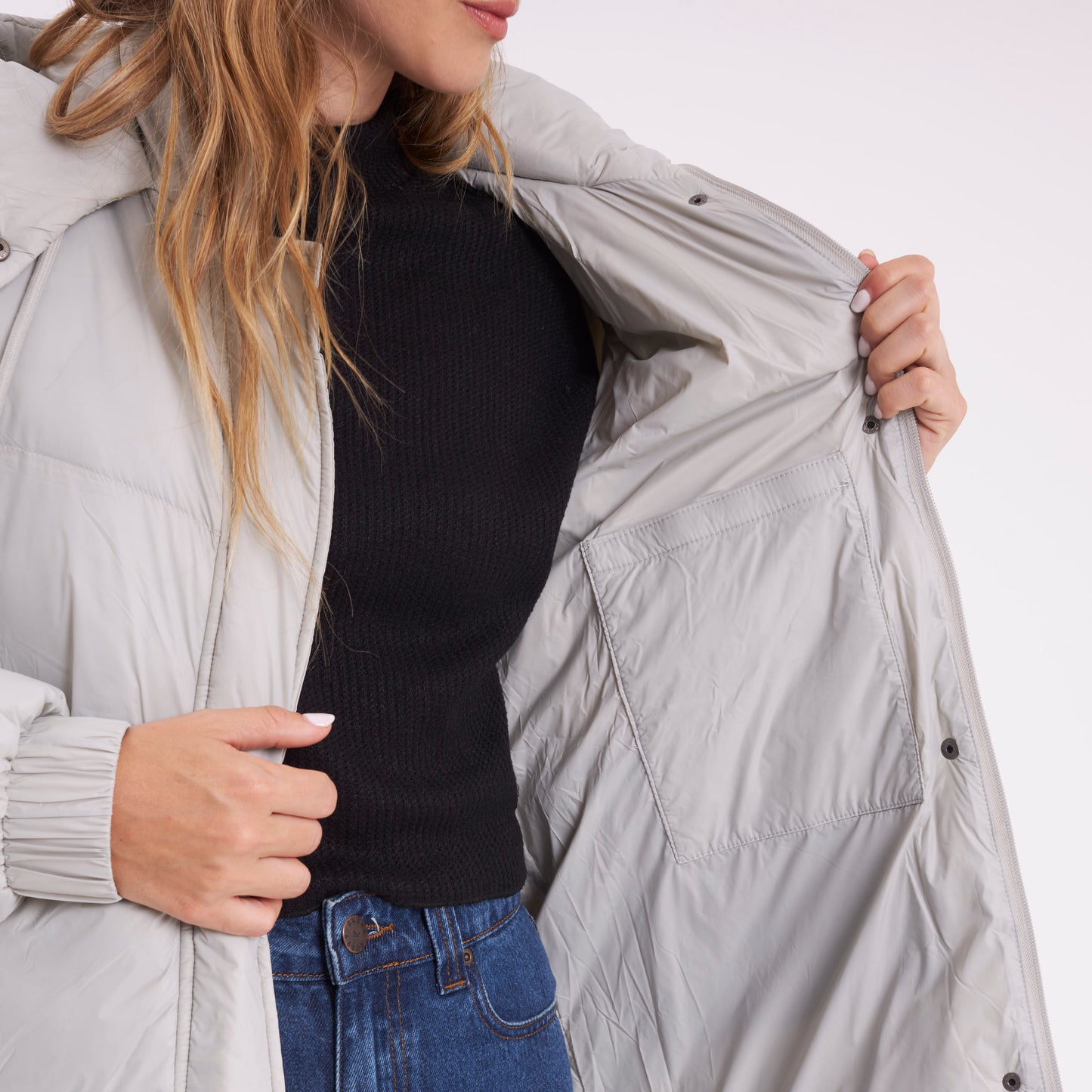 Campera Abrigo Shallow Long Coat Mirage Gray