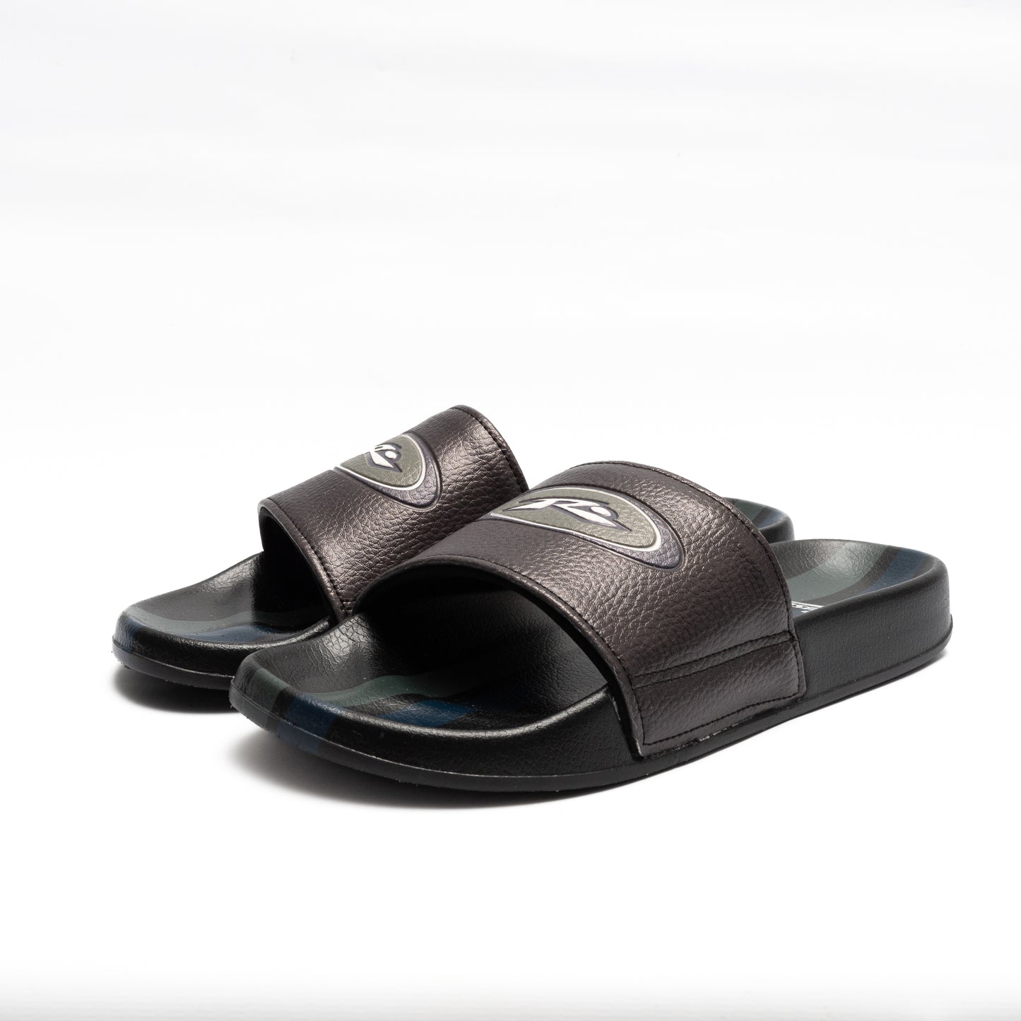 Ojotas Side Stripes Slide Black