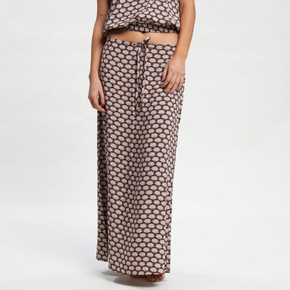 Pollera Sorrento Midi Skirt Tuscan Brown