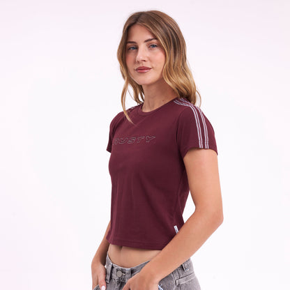 Remera Stitched Up Relaxed Mini Burgundy