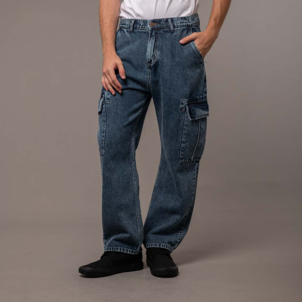 Jean Stranger Cargo Middy Blue