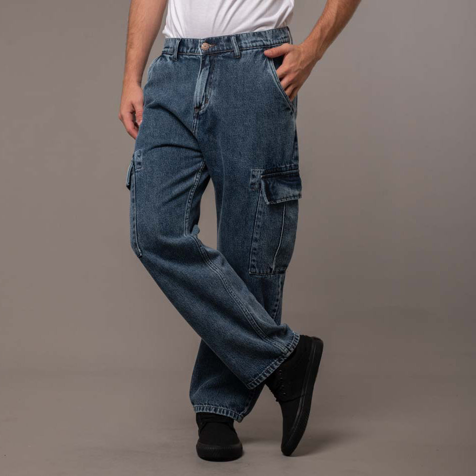 Jean Stranger Cargo Middy Blue