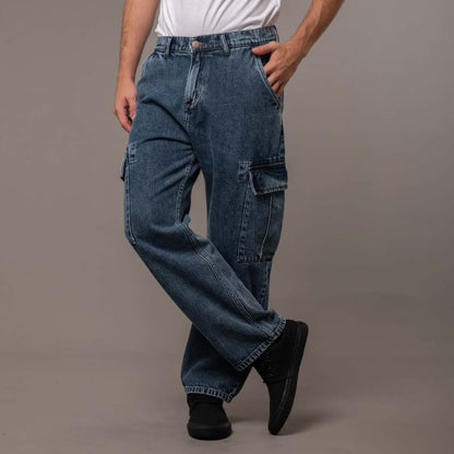 Jean Stranger Cargo Middy Blue