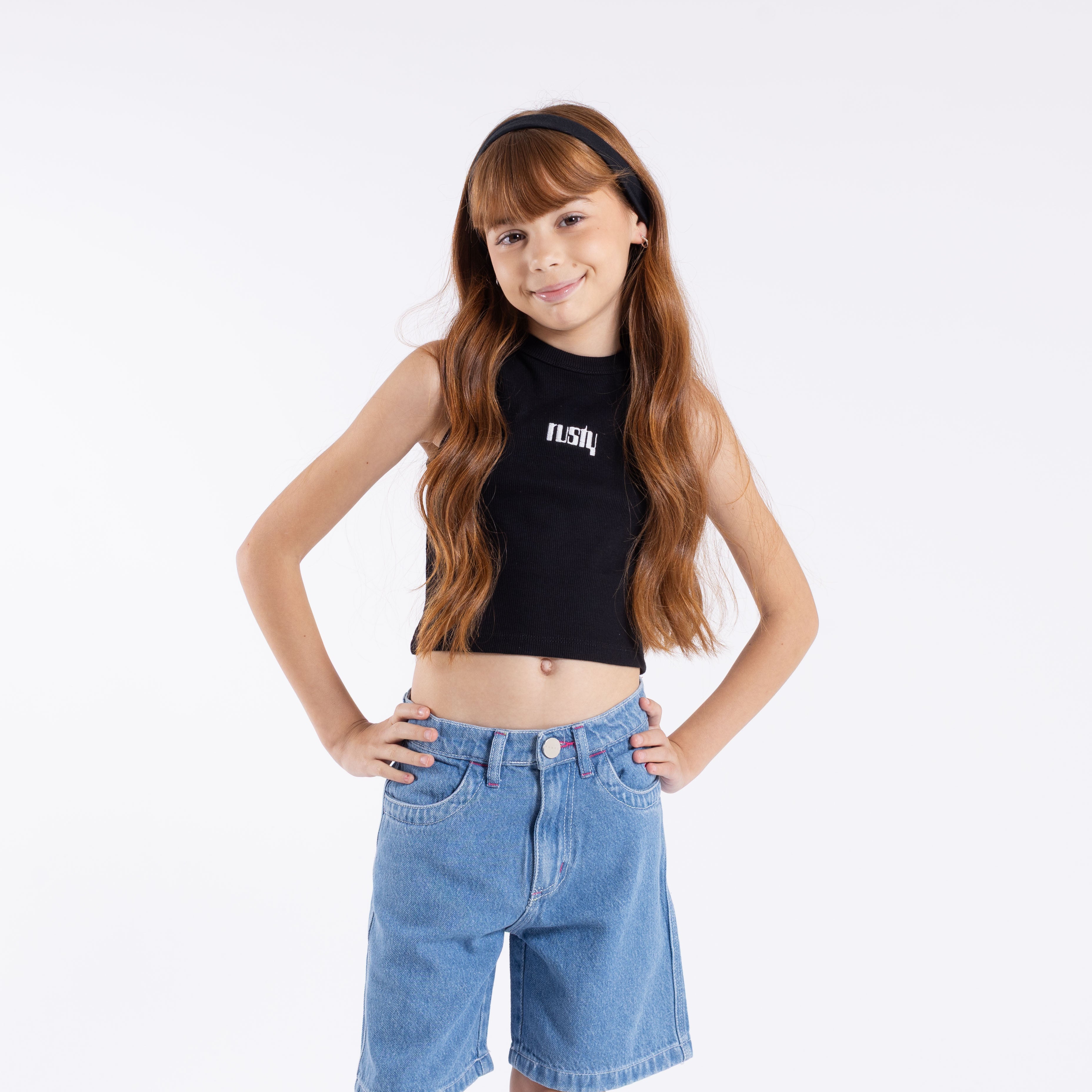 Musculosa Sunset Racer Girls Black