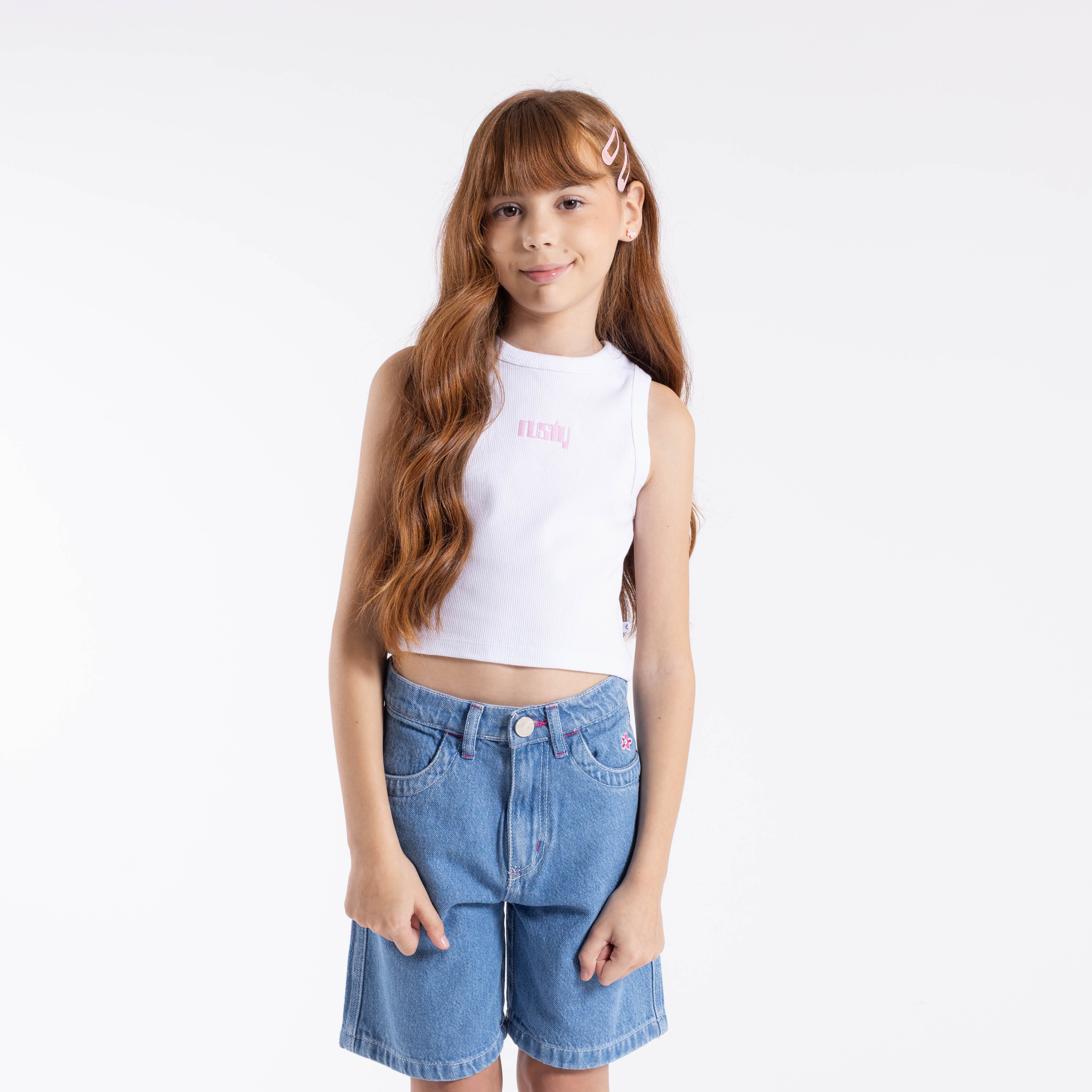Musculosa Sunset Racer Girls White
